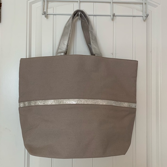 Sothys Paris Taupe Canvas Tote Handbag - Picture 2 of 6